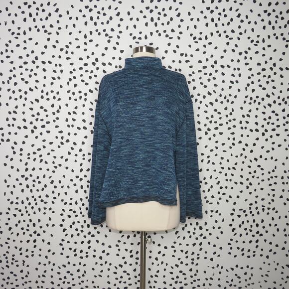 Free People Heathered Blue Sunny Days Turtleneck Sweater - Picture 3 of 12